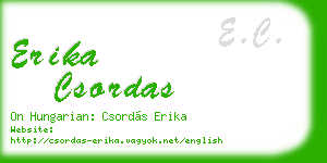erika csordas business card